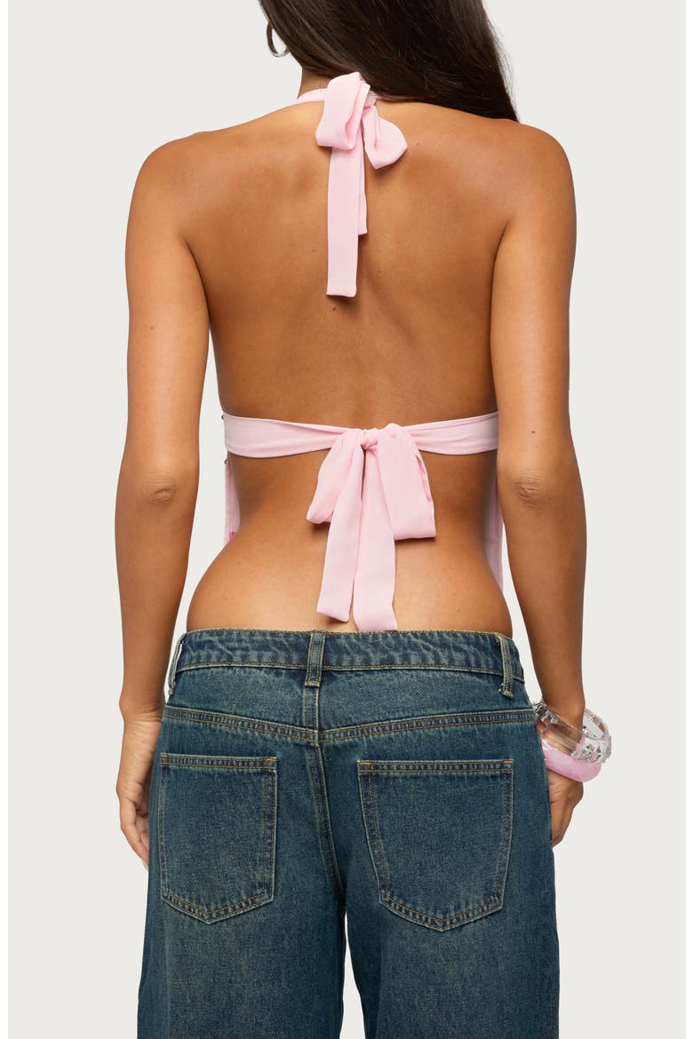 Roey Sequin Halter Chiffon Top, Alternate, color, LIGHT-PINK