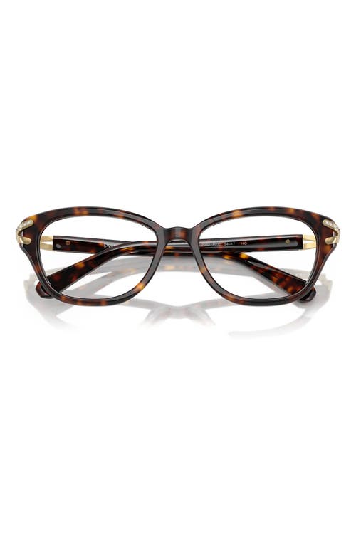 Swarovski 54mm Pillow Optical Glasses In Havana