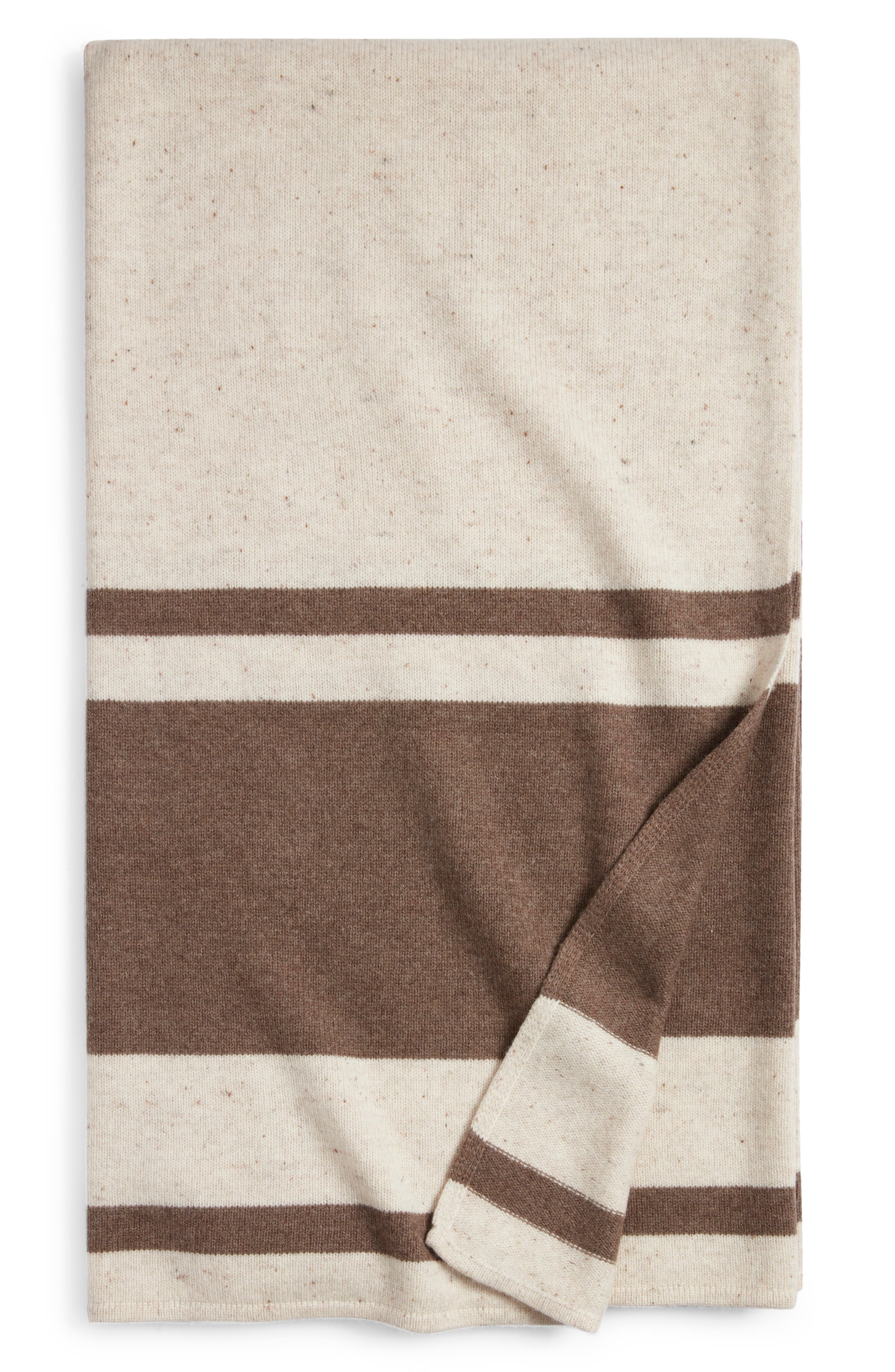 Nordstrom Stripe Wool & Cashmere Throw Blanket