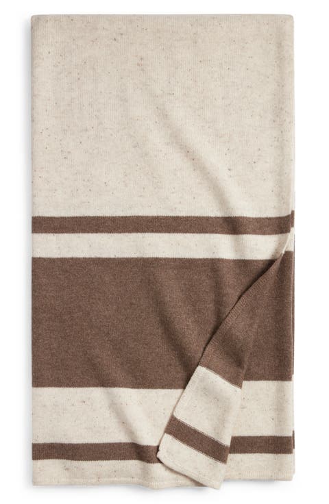 Stripe Wool & Cashmere Throw Blanket