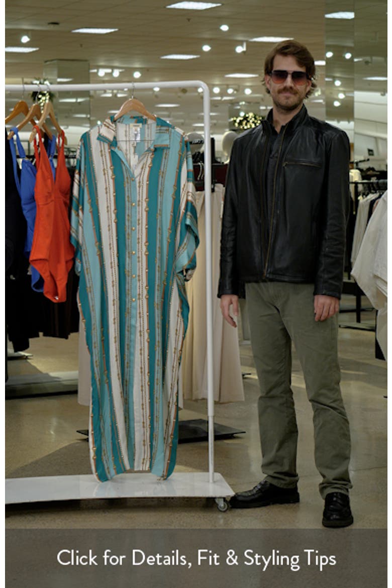 Wrena Belt Stripe Satin Maxi Cover-Up Shirtdress video