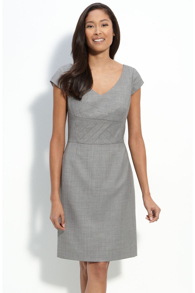 by Arthur S. Levine Tropical Wool Blend Sheath Dress, Main, color, BLACK/ WHITE