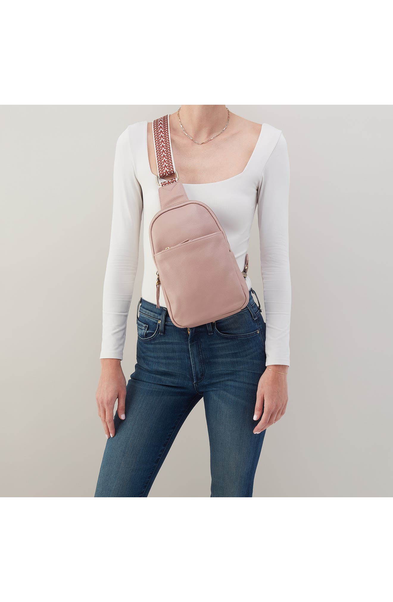 Cass Leather Sling Bag, Alternate, color, BLUSH