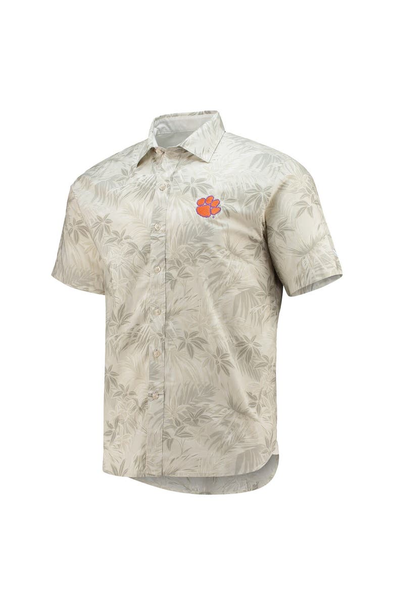 Tommy Bahama Men's Tommy Bahama Oatmeal Clemson Tigers Forest Fronds Button-Up Shirt, Alternate, color, 