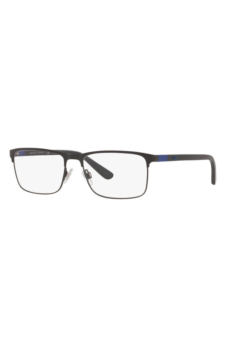 Polo Ralph Lauren 56mm Rectangular Optical Glasses, Alternate, color, 