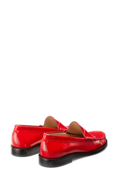 Stuart Weitzman Lottie Patent Penny Loafers In Cherry