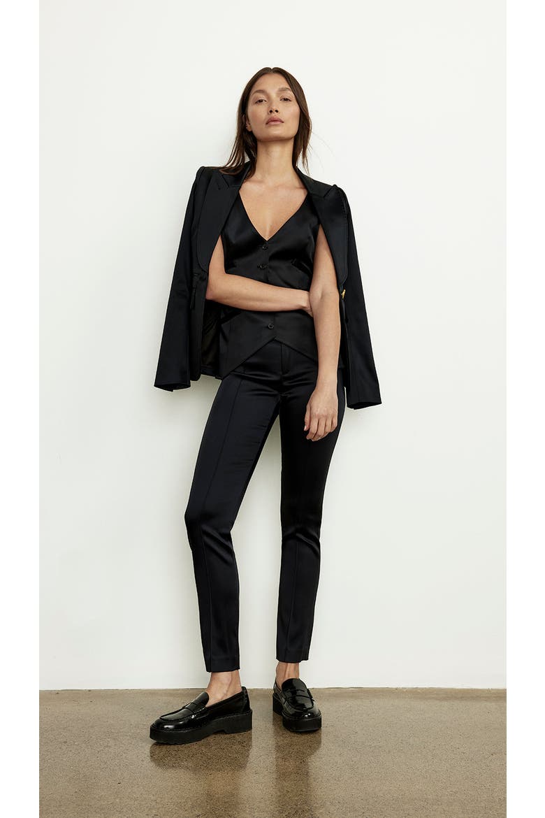 Tuxedo Cig Pant, Alternate, color, Black Satin