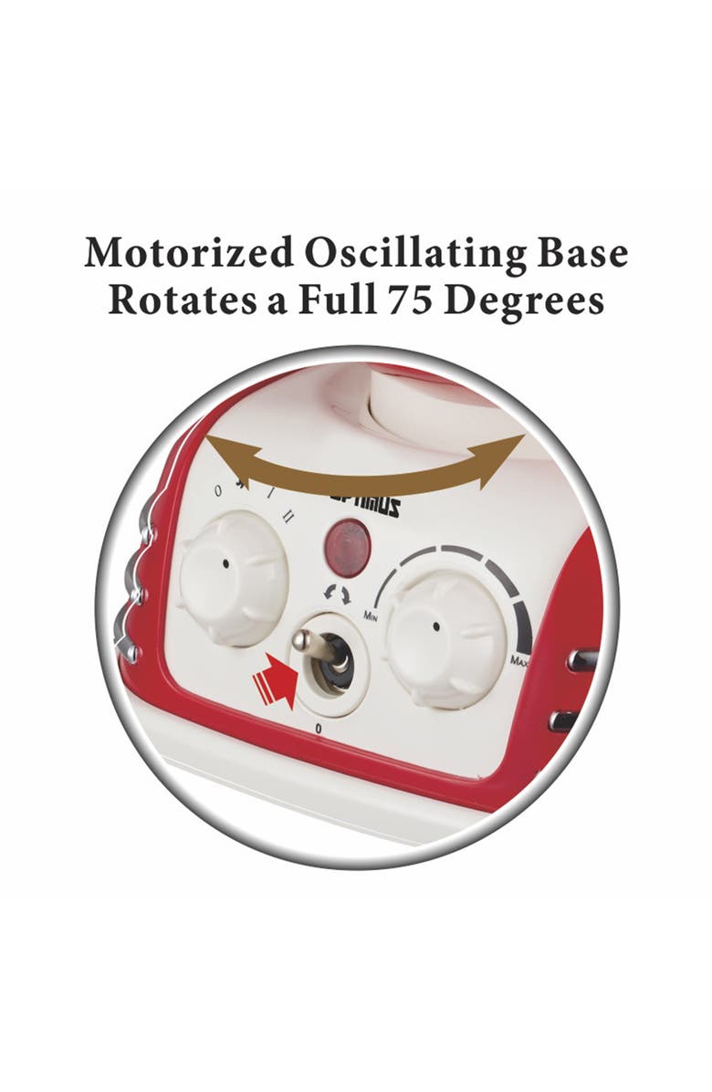 Optimus Retro Design Oscillating Fan Heater, Alternate, color, Red