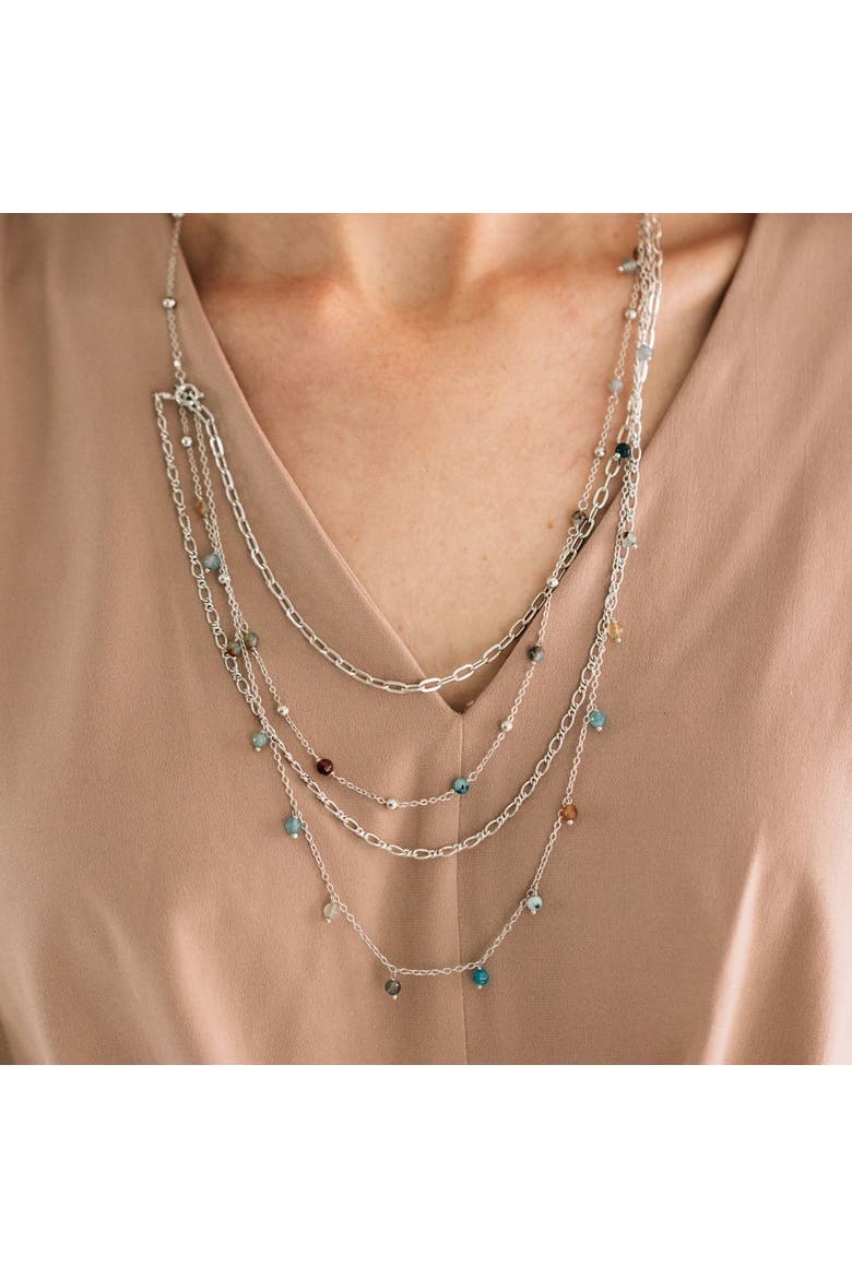 Nanda Layered Beaded Necklace, Alternate, color, Multi Color