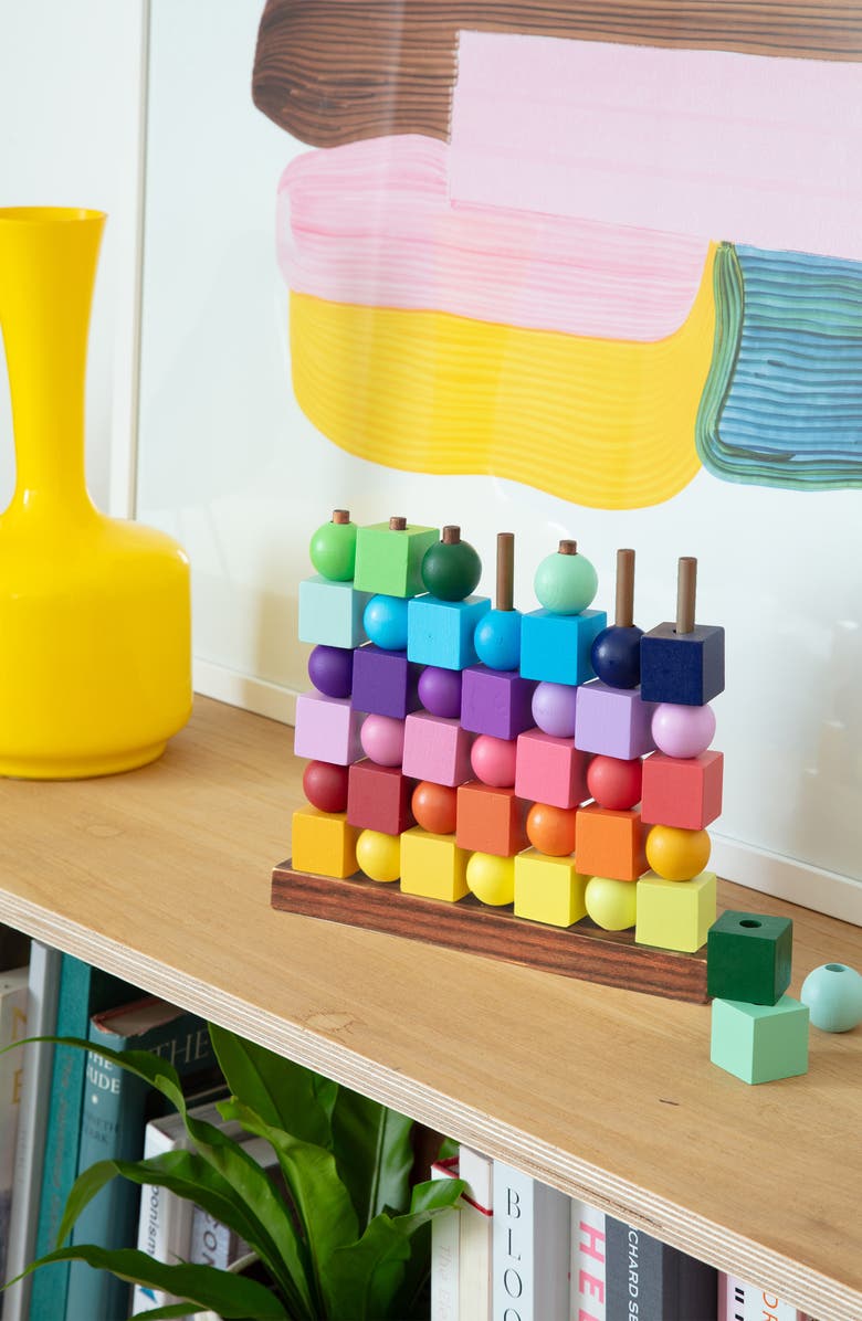 Block Design Four in a Row Cool Block Game, Alternate, color, Rainbow Multi-Color