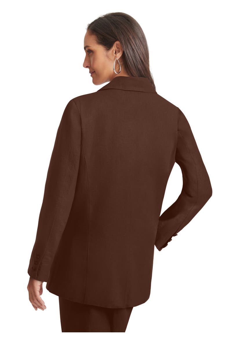 Linen Blazer, Alternate, color, RICH BROWN