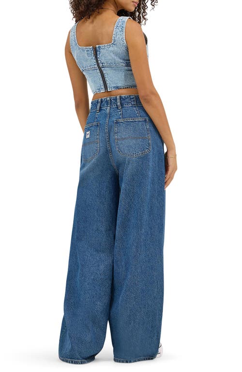 Lee Denim Corset Top In Royal Indigo