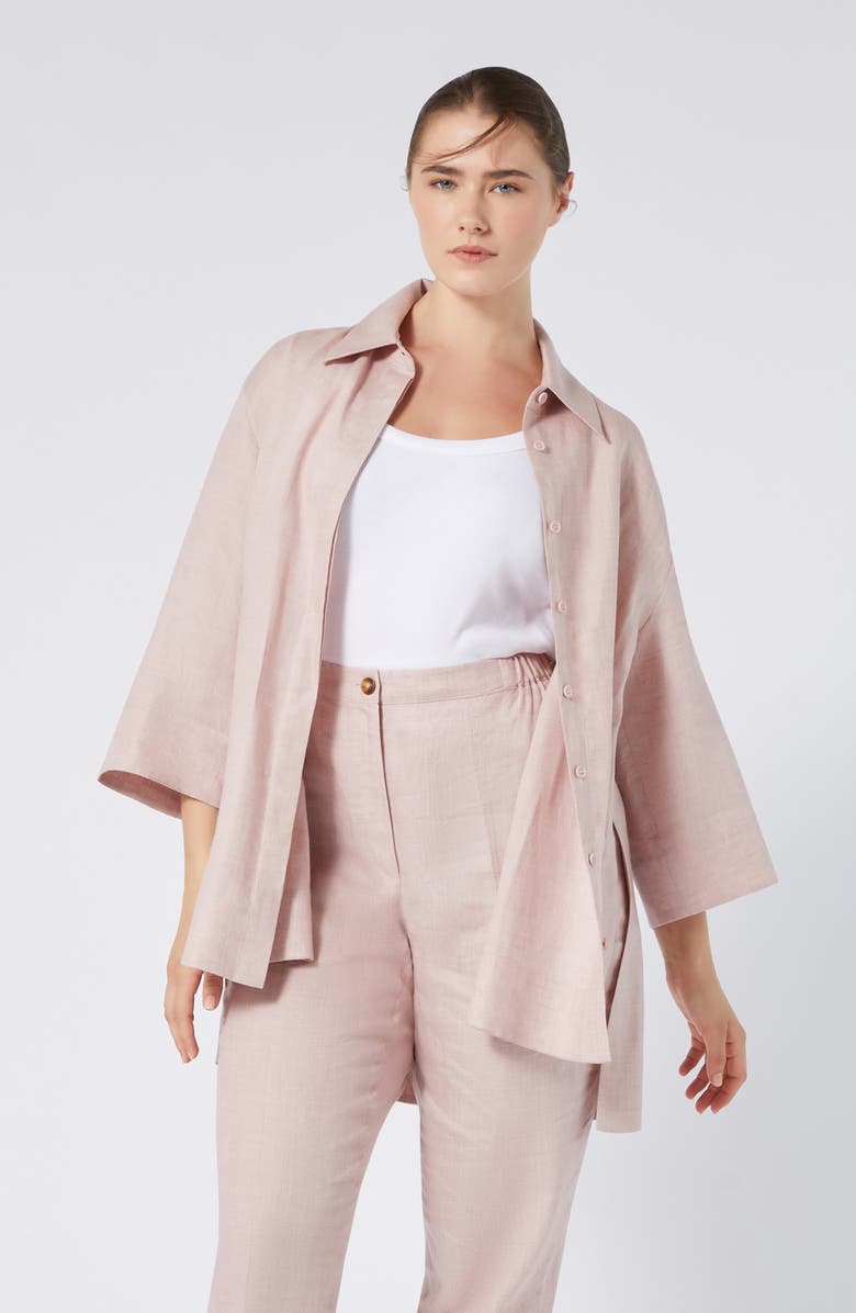 Marina Rinaldi Remo Linen Ankle Pants, Alternate, color, Antique Rose