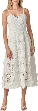 Endless Rose 3D Appliqué Midi Dress