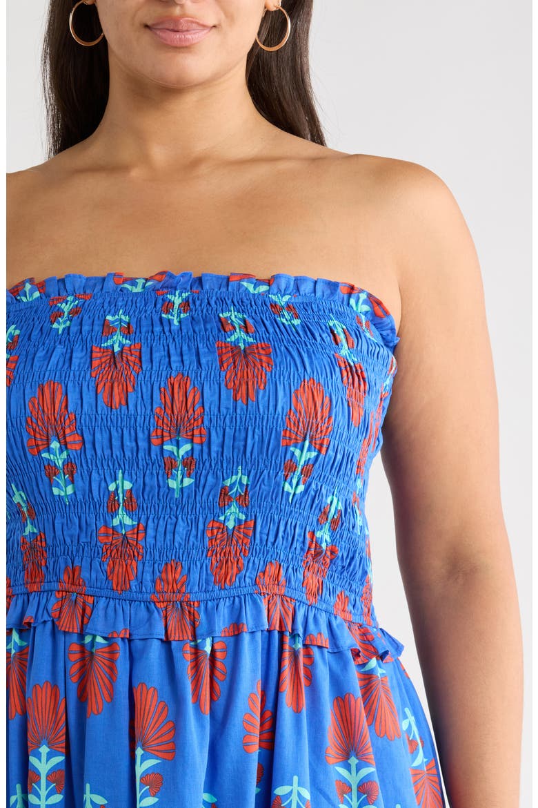 Lucinda Floral Print Sleeveless Maxi Dress, Alternate, color, BLUE-RED