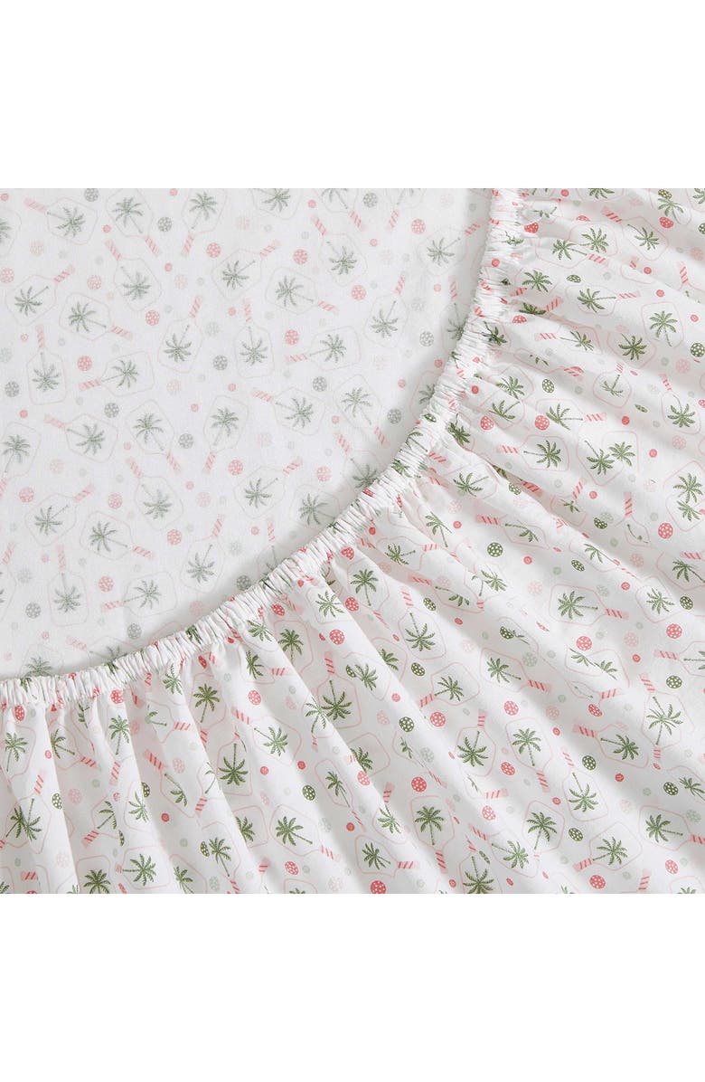 Tommy Bahama Pickleball Palm 200 Thread Count Cotton Percale Sheet Set, Alternate, color, White