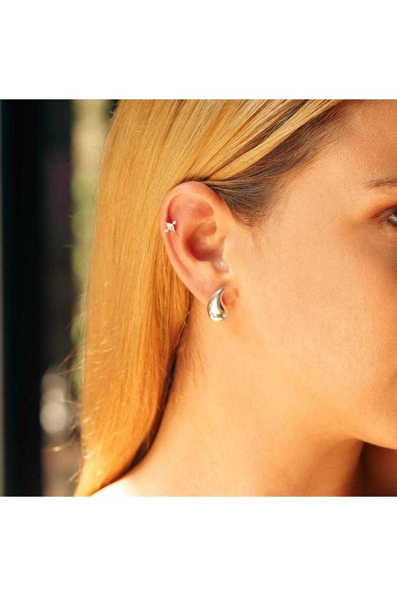 Pear Teardrop Earrings in Sterling Silver, Alternate, color, Silver