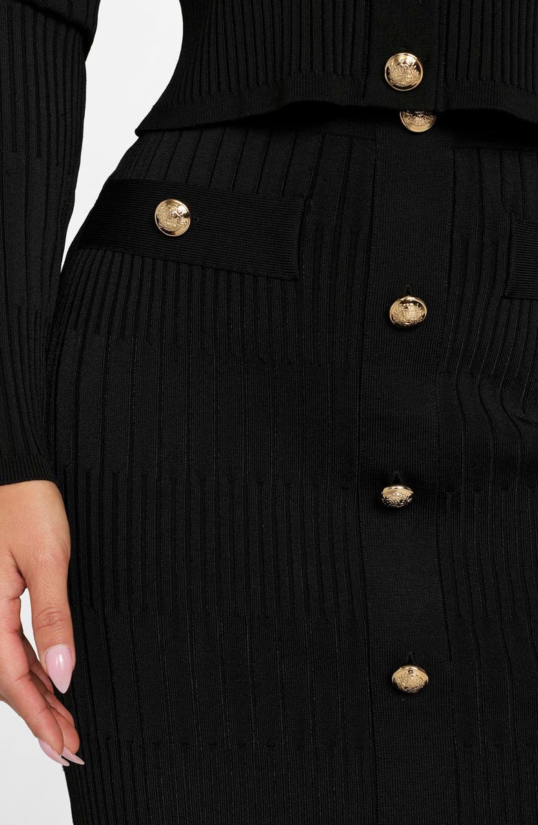 Marciano Janet Rib Sweater Skirt, Alternate, color, Jet Black