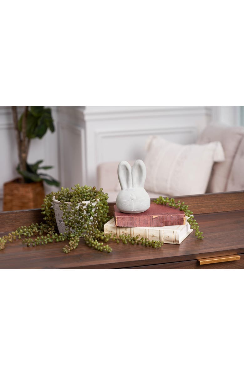 Gallerie II Smiling Easter Bunny Head Cement Decorative Figurine 6.1", Alternate, color, Gray