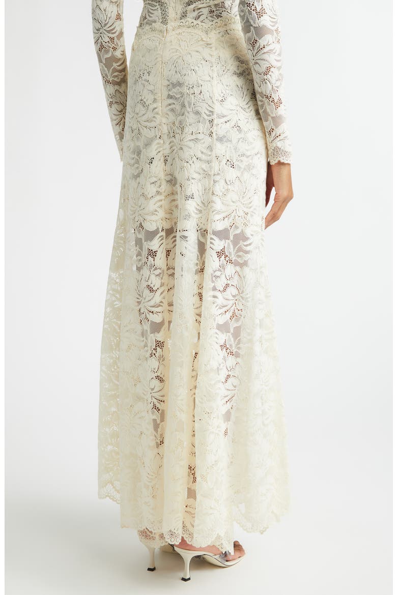 Scalloped Lace Maxi Skirt, Alternate, color, IVORY
