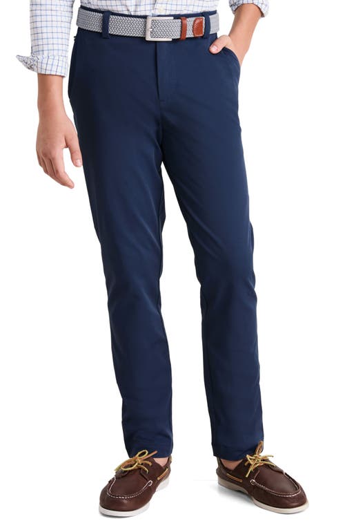 Vineyard Vines Kids' Flat Front Performance Chinos In Blue