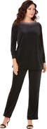 Roaman's Rhinestone Detailed Velour Set