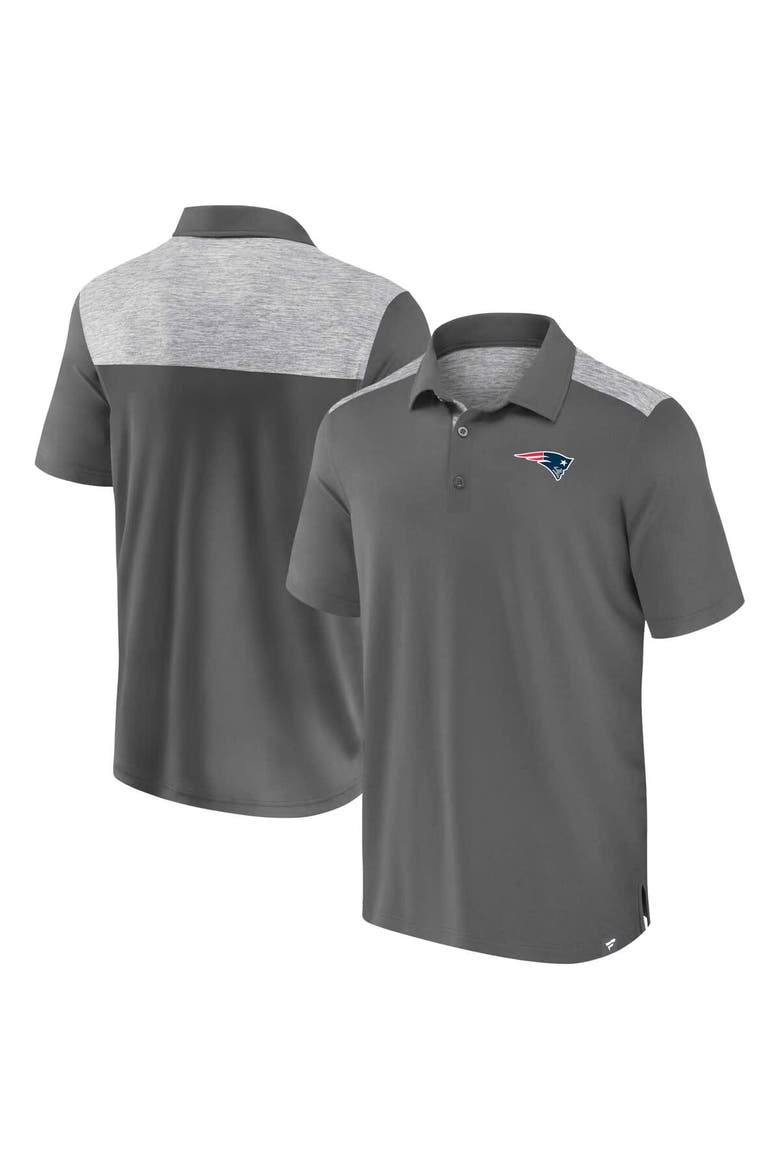 Men's Fanatics Heather Gray New England Patriots Long Shot Polo, Alternate, color, Heather Gray
