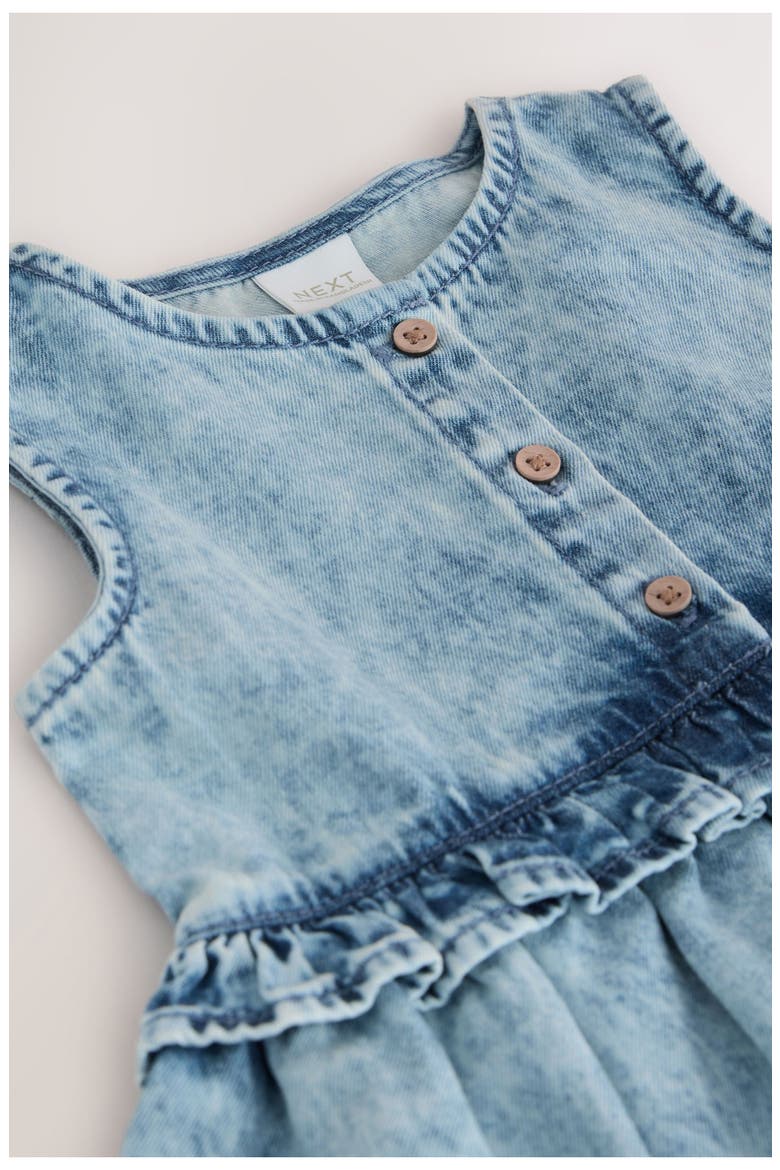 Kids' Ruffle Cotton Denim Dress, Alternate, color, BLUE