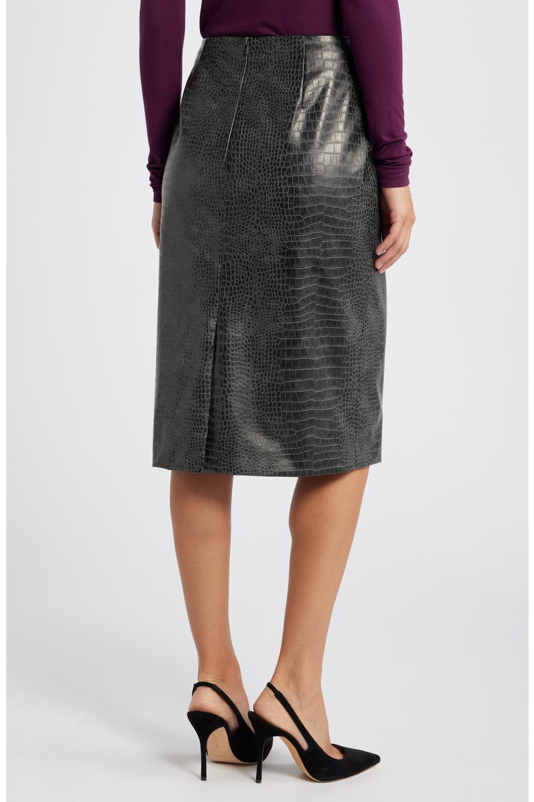 Skimmer Faux Leather Skirt, Alternate, color, NIGHT FALL