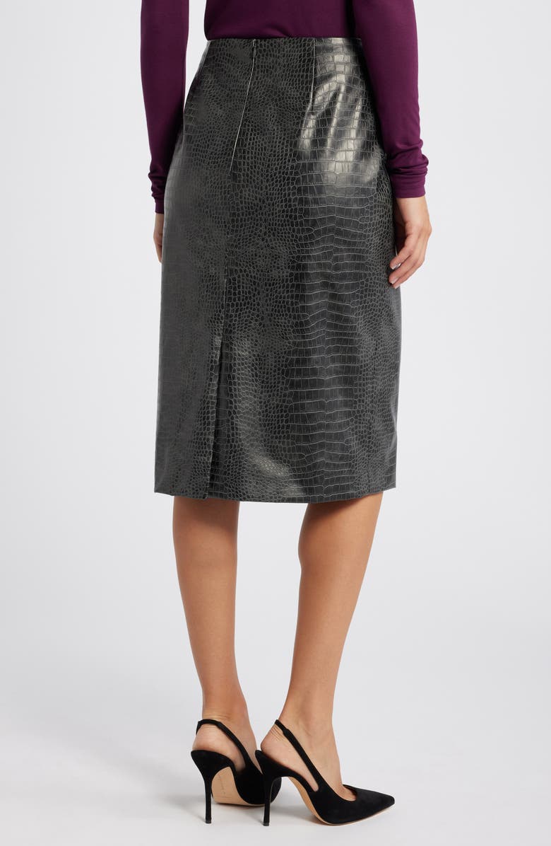Anne Klein Skimmer Faux Leather Skirt, Alternate, color, 