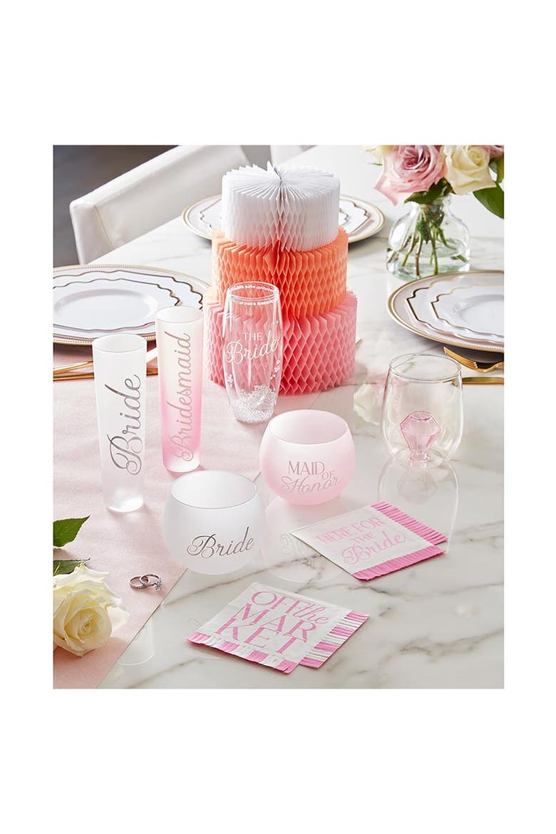Maid of Honor Stemless Glass, Alternate, color, PINK
