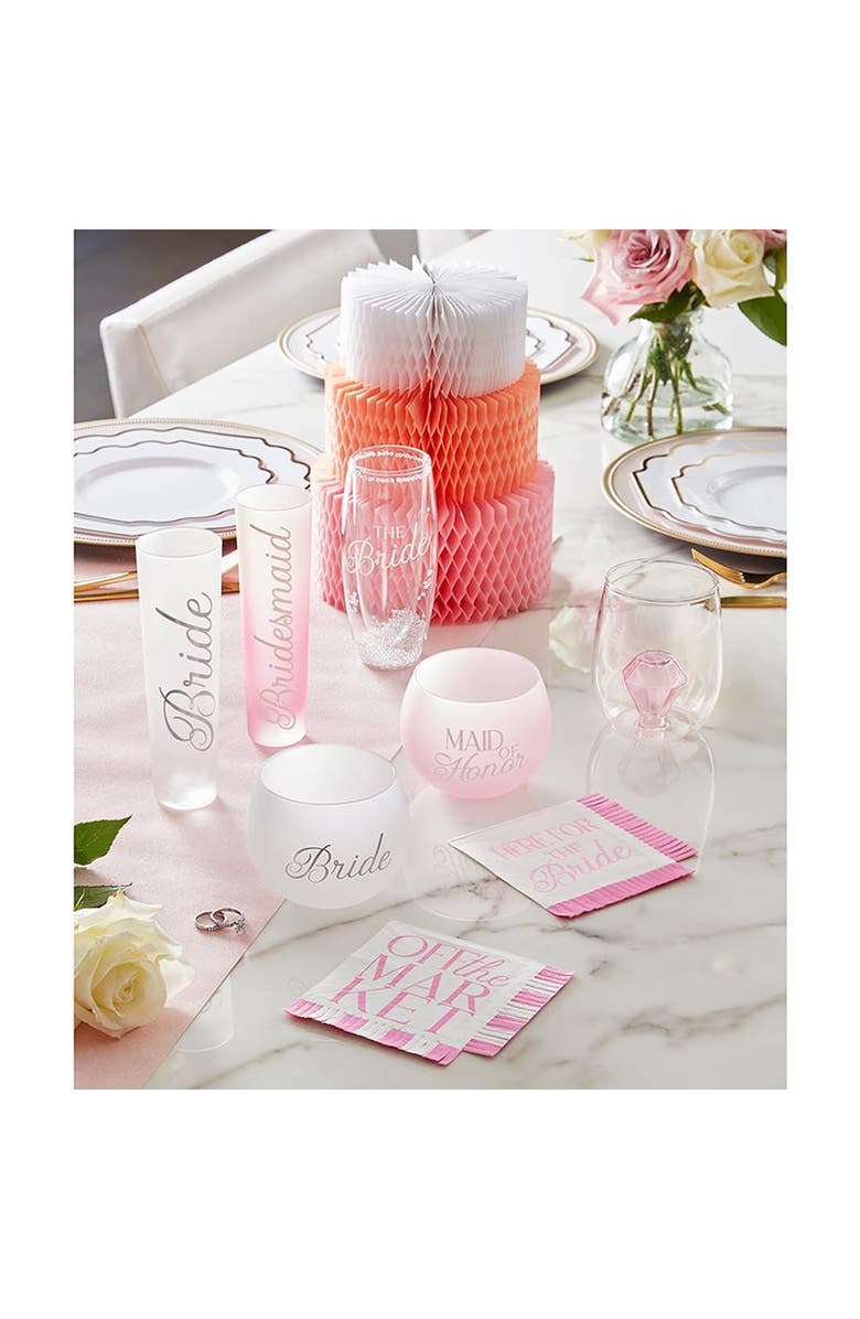 CREATIVE BRANDS Bride Roly Poly Stemless Glass, Alternate, color, White