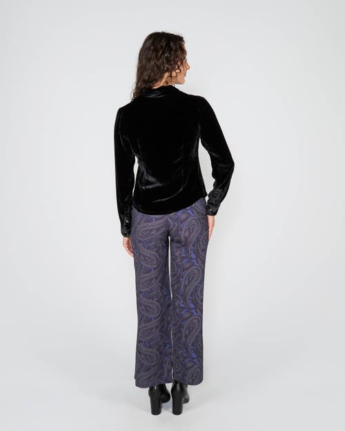 Lords Of Harlech Sylvia Velvet Shirt In Black