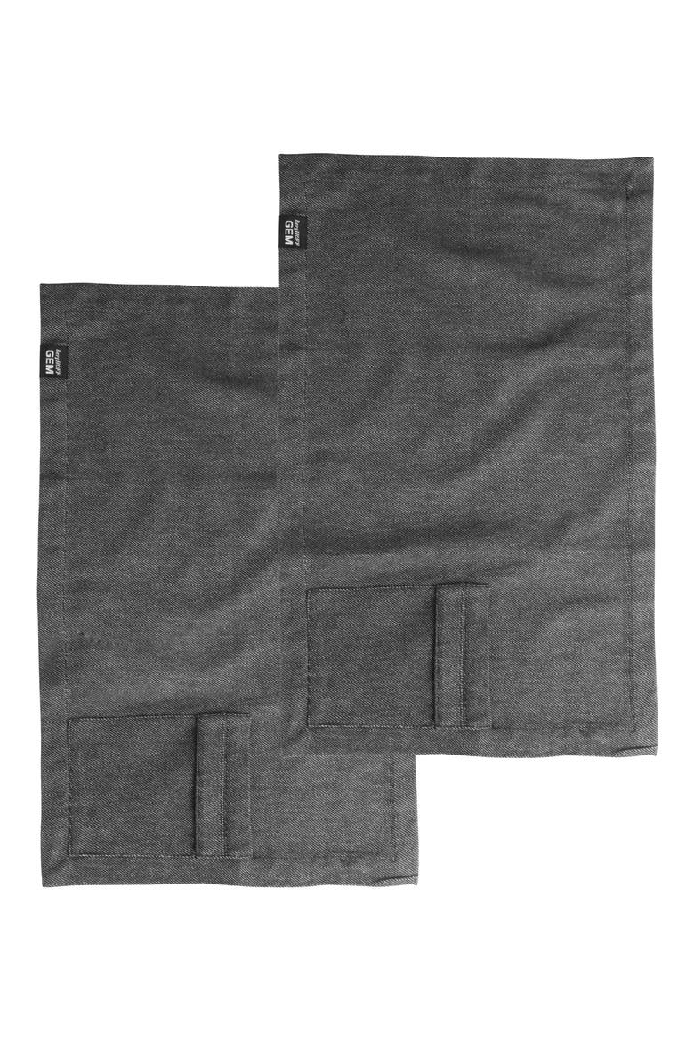 Set of 2 Gem Cotton Placemats, Alternate, color, GREY