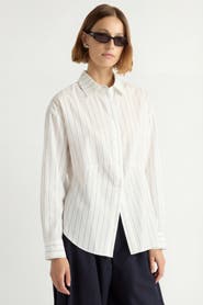 Modern Citizen Tarinah Front-Split Striped Shirt