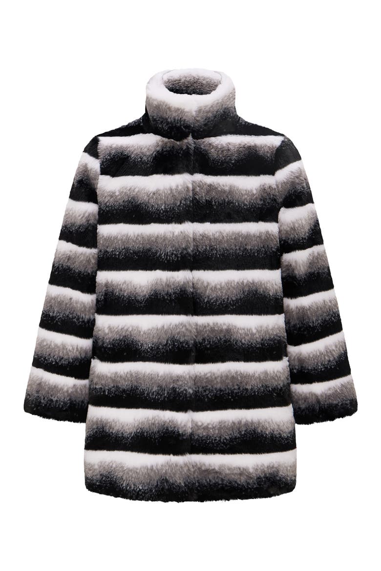 Fur-Free Chinchilla (Faux Fur) Reversible Jacket, Alternate, color, GRAY CHINCH/BLACK