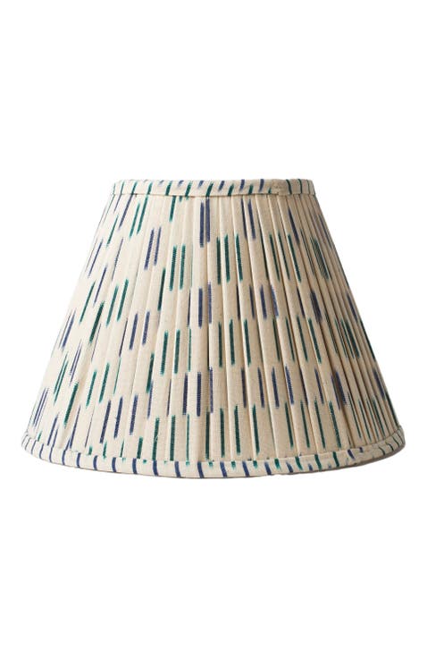 Ikat Blue Pleated Lampshade