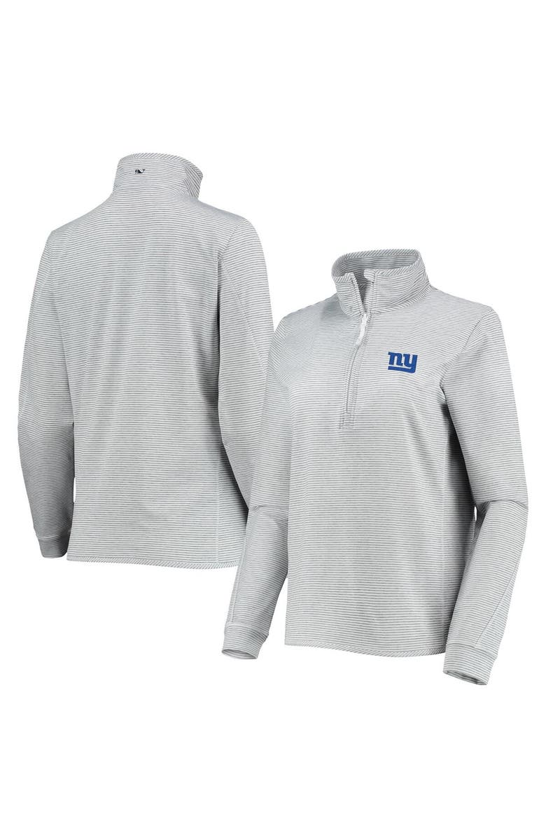 vineyard vines Women's Vineyard Vines Heather Gray New York Giants Sankaty Shep Half-Zip Pullover Top, Main, color, 