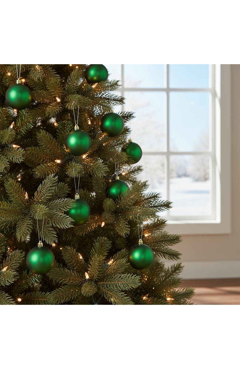 Northlight Shatterproof Matte Christmas Ball Ornaments - 4" (100mm) - Christmas Green - 12ct, Alternate, color,