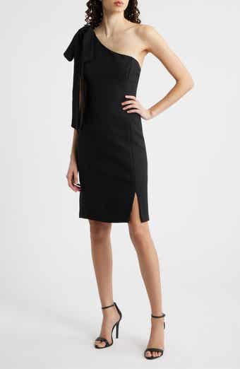 Bow One-Shoulder Cocktail Dress