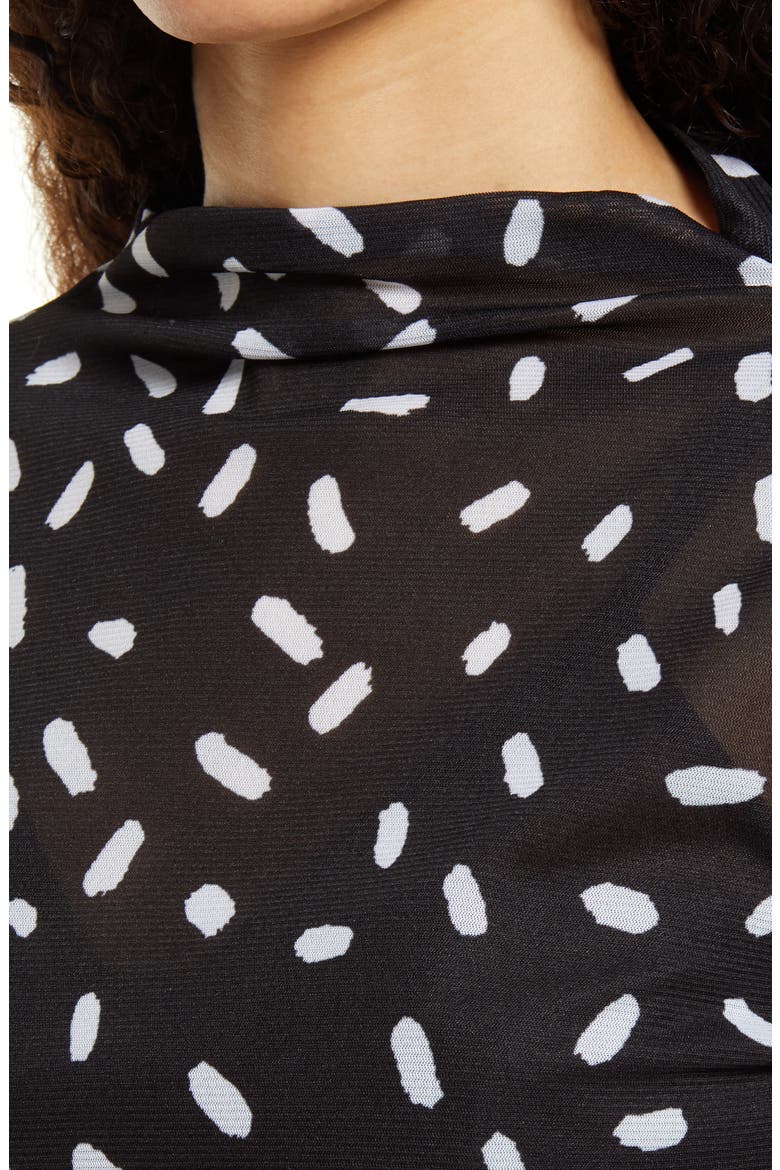Cristina Martinez Mesh Top, Alternate, color, BLACK SPRINKLE DOT
