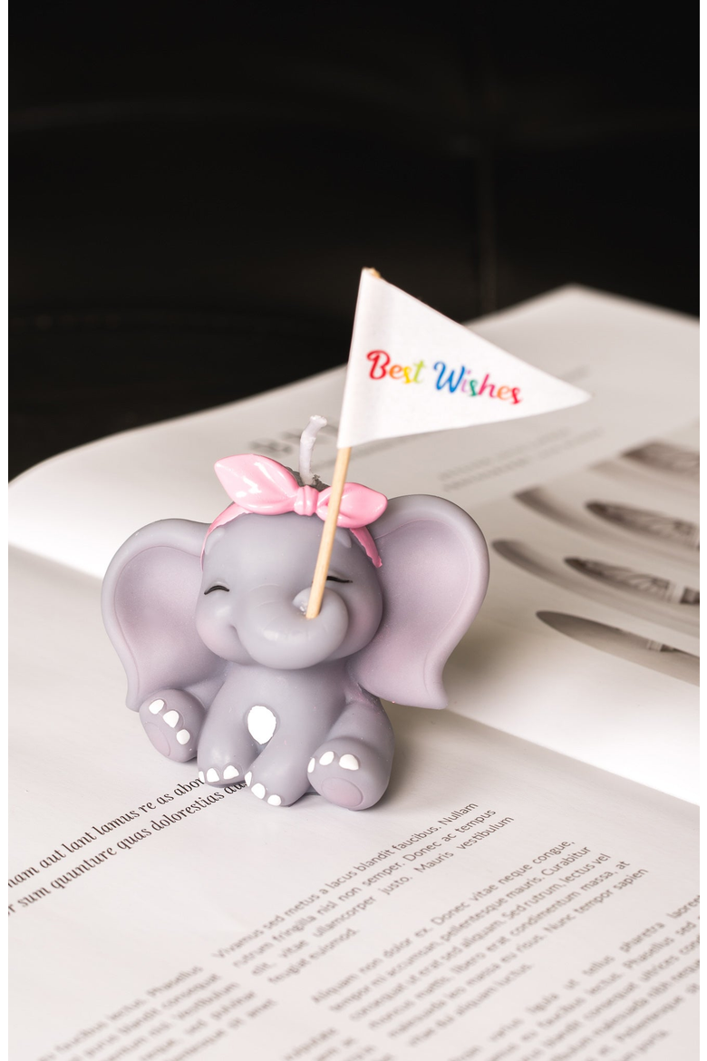 Baby Elephant Candle, Alternate, color, Girl