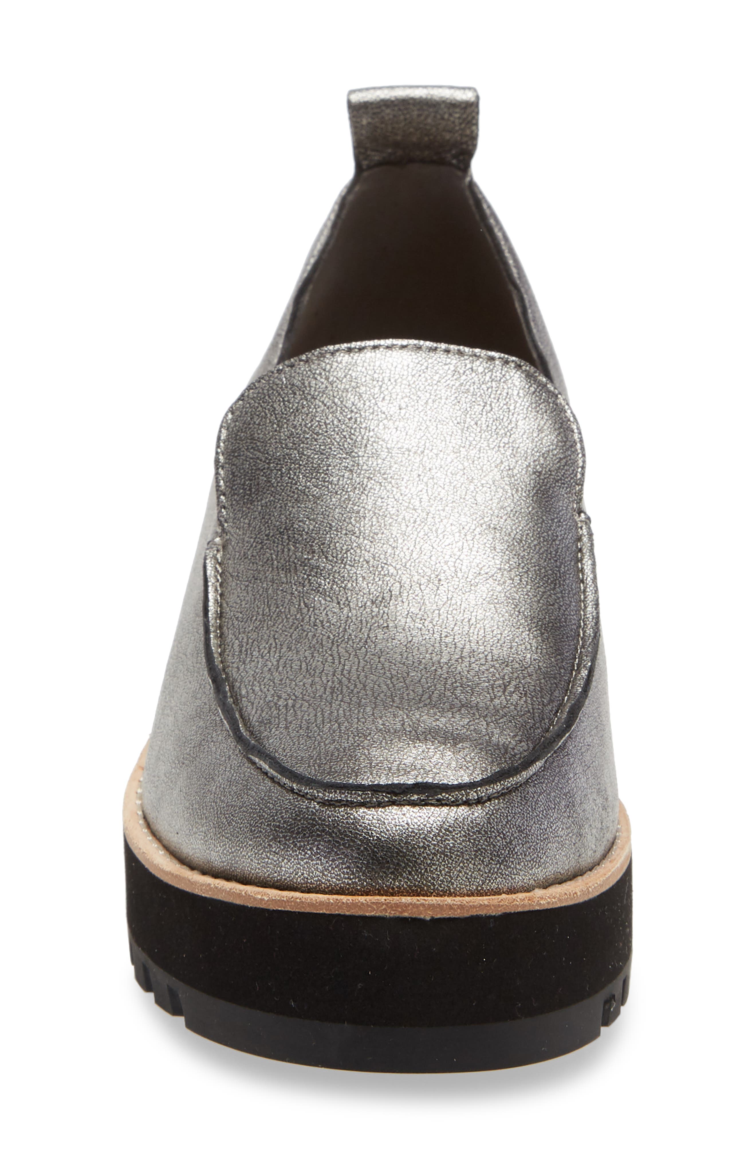 Ells Platform Loafer, Alternate, color, SILVER LEATHER