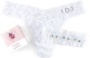 Hanky Panky I Do Original Rise Lace Thong & Garter Set