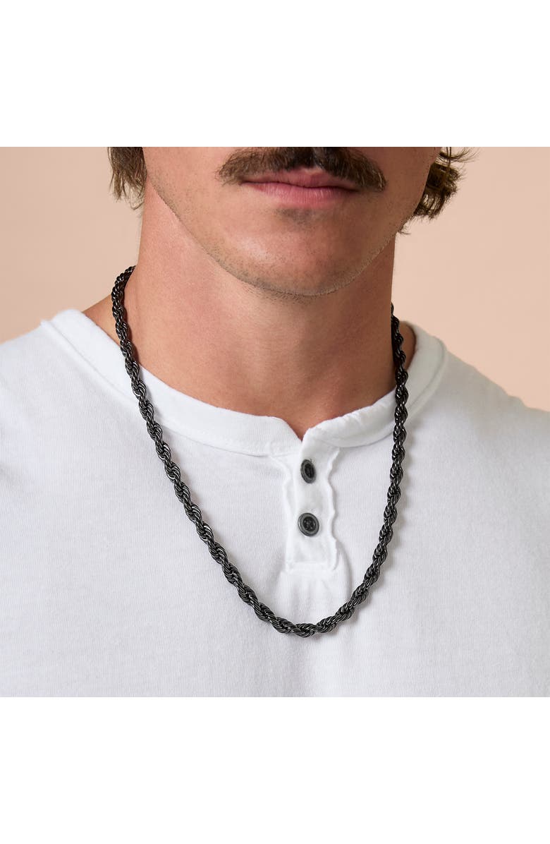 Lucky Brand Black Twisted Rope Chain Necklace - 24'' Chain, Alternate, color, Black