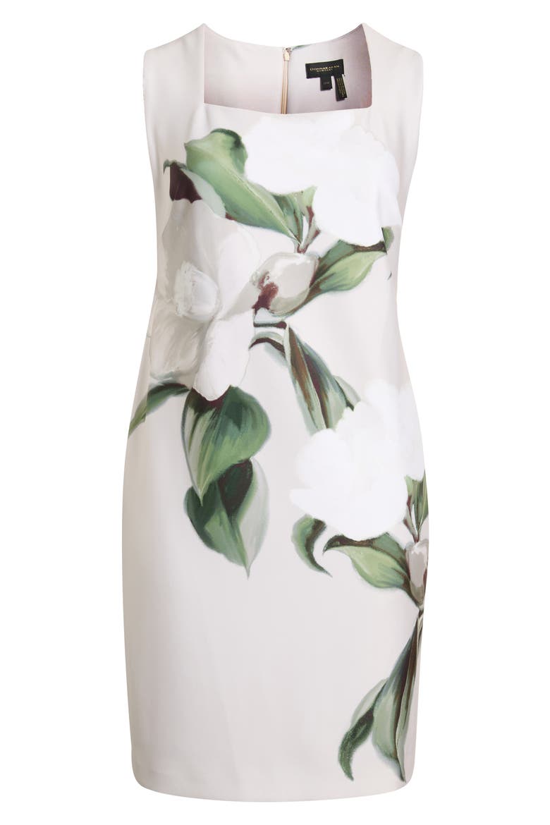 Print Sleeveless Sheath Dress, Alternate, color, SISAL MULTI