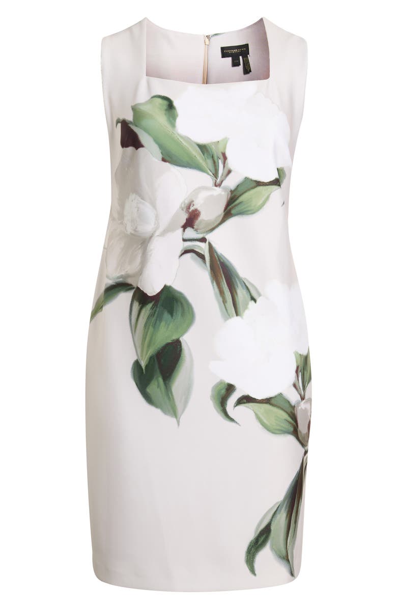 DONNA KARAN Print Sleeveless Sheath Dress, Main, color, Sisal Multi