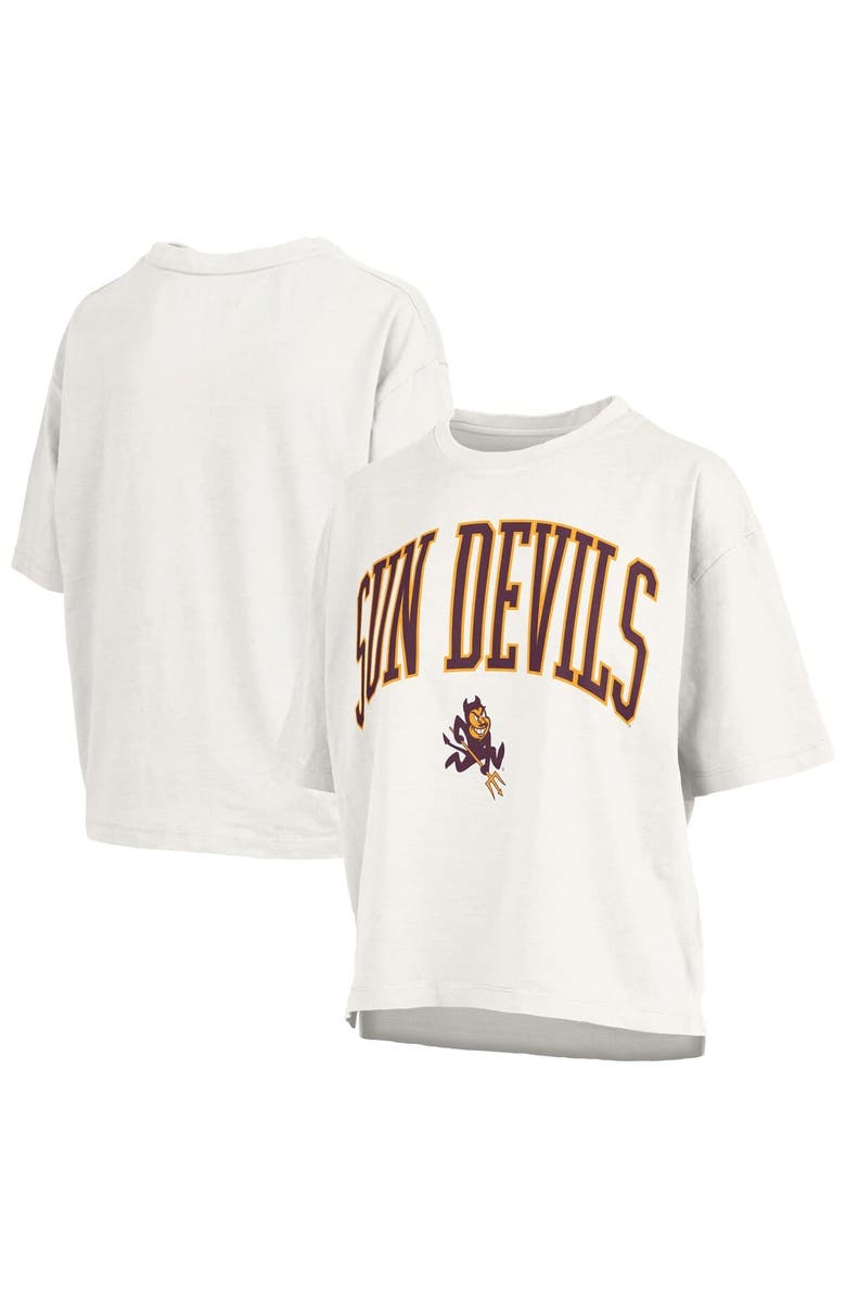 PRESSBOX Women's Pressbox  White Arizona State Sun Devils Nelson T-Shirt, Main, color, White