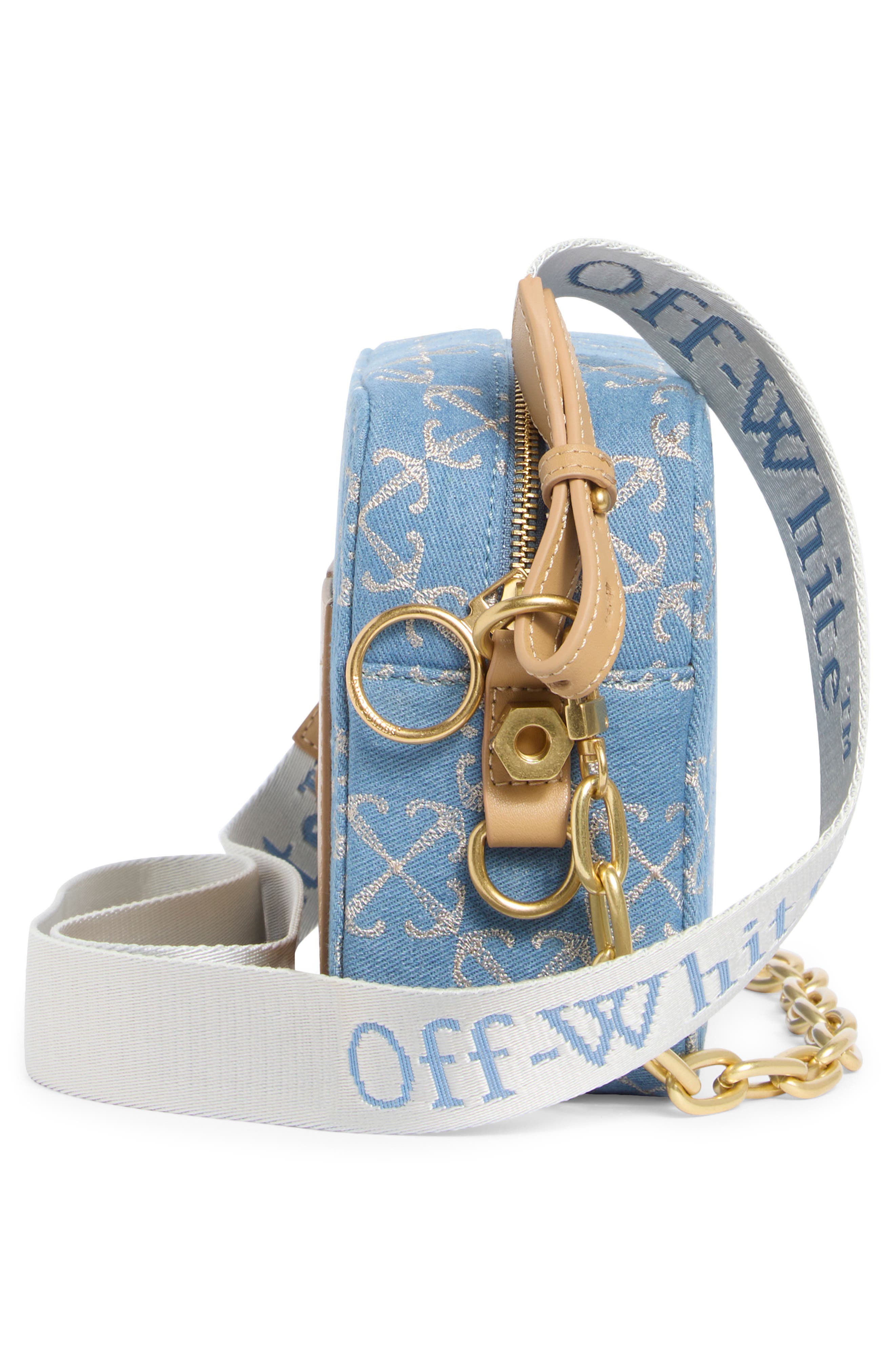 Off-White Medium Jacquard Denim Crossbody Camera Bag, Alternate, color, Logo Repeat