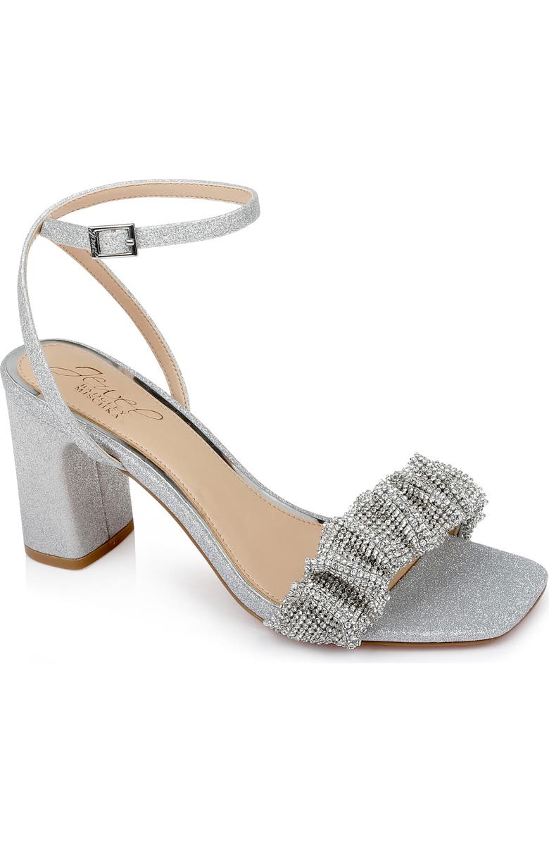 Jewel Badgley Mischka Rita Sandal, Main, color, Silver Gli